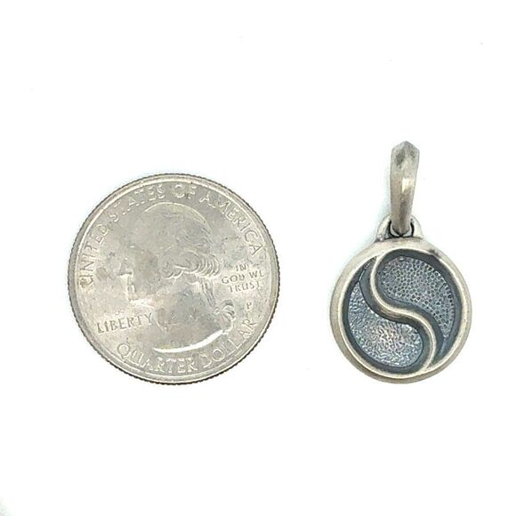 David Yurman Ying and Yang Amulet Sterling Silver Estate DY572 - Picture 4 of 4
